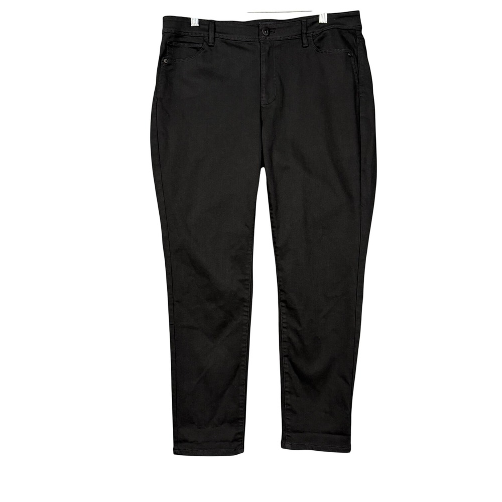 J Jill Authentic Fit Slim Ankle Jeans Womens 12 Black Stretch Casual Classic